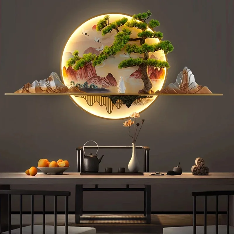 Modern Chinese Picture Sconce LED Creative Landscape 3d Picture Lamp for Home Decor Living Room Study Bedroom Wall Lamp Picture