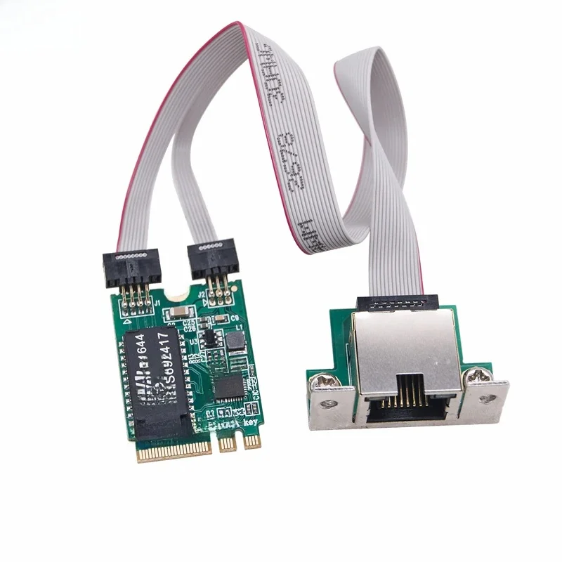 NOWA karta sieciowa M.2 A+E Gigabit Ethernet M2 do RJ45 Port COM Adapter sieciowy 10/100/1000Mbps RTL8111H/RTL8111F Chip — zdjęcie 2
