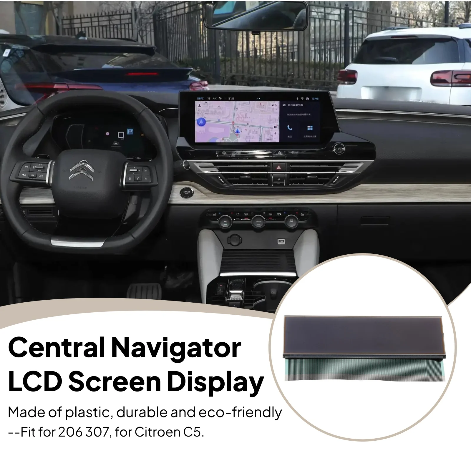 

Центральный проигрыватель, ЖК-экран, дисплей, центральный ЖК-экран, дисплей для Peugeot 206 307, замена 116 мм, пластиковые аксессуары