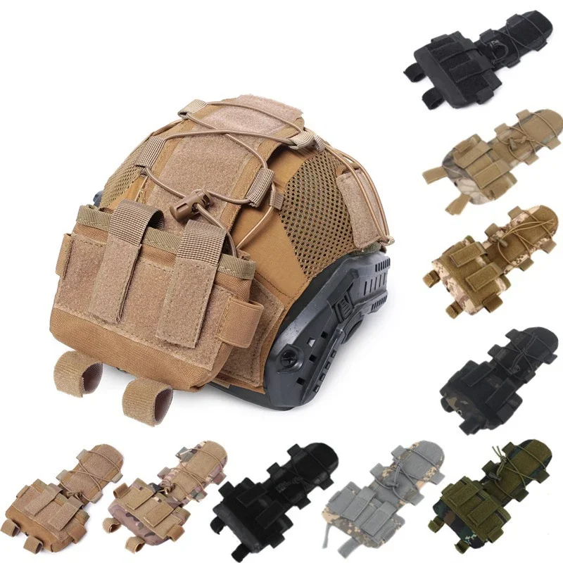 Pochette de couverture de casque tactique rapide, étui de batterie amovible MK2, sac de contrepoids camouflage de chasse Airsoft
