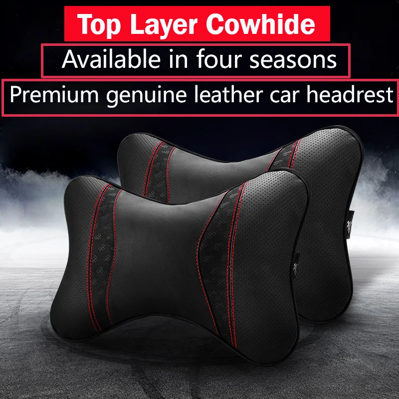 

Car Neck Headrest Pillow Car Accessories Leather Car Pillow Cushion Seat Headrest Neck Pillow Cushion Support Driving Travel Men