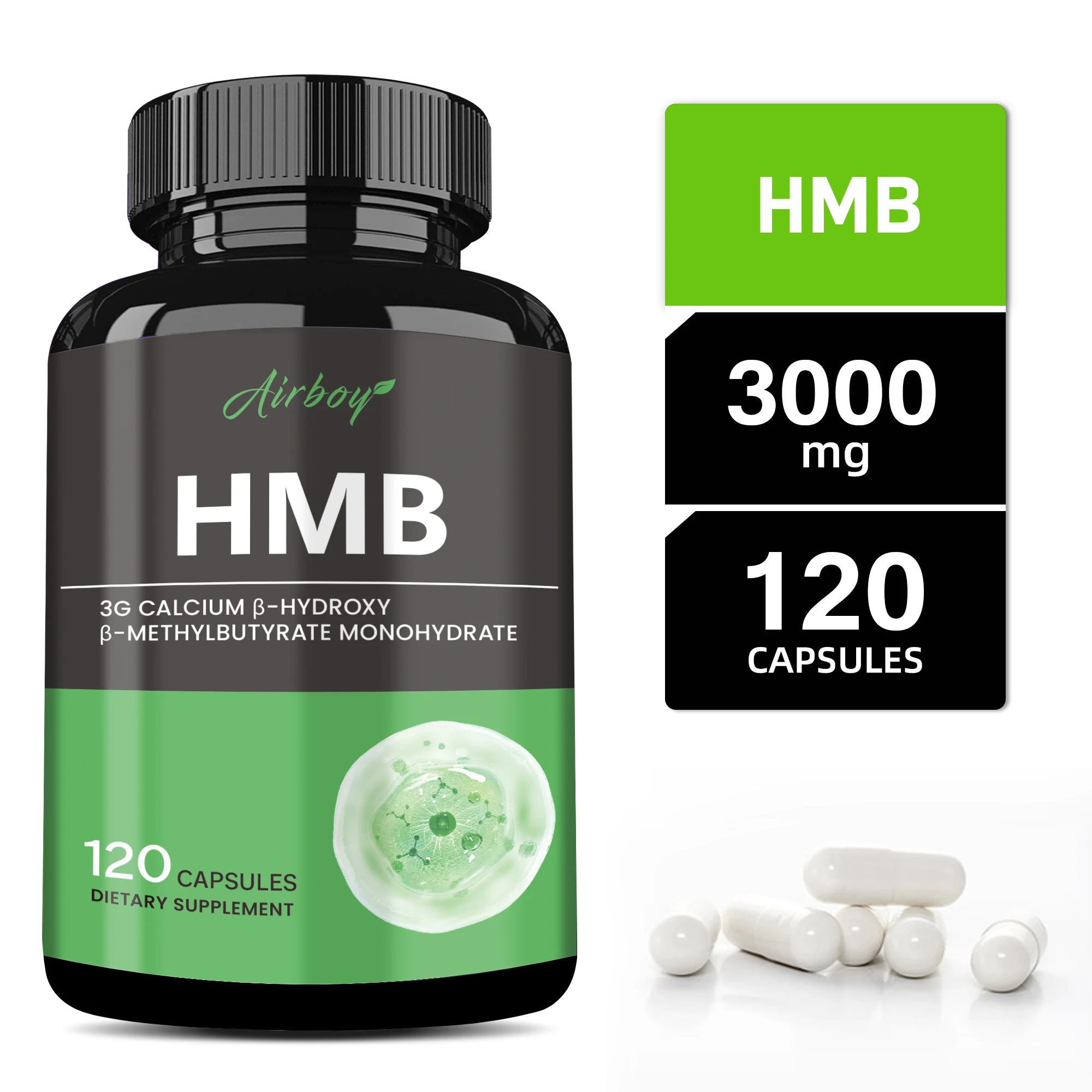 HMB Supplement - Promotes Growth and Recovery, Boosts Energy, Improves Endurance - 120 Capsules