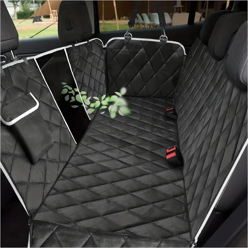 Universal Pet Car Seat Cover, Waterproof With Mesh Window And Storage Pocket, Durable Scratchproof Nonslip Dog Car Hammock