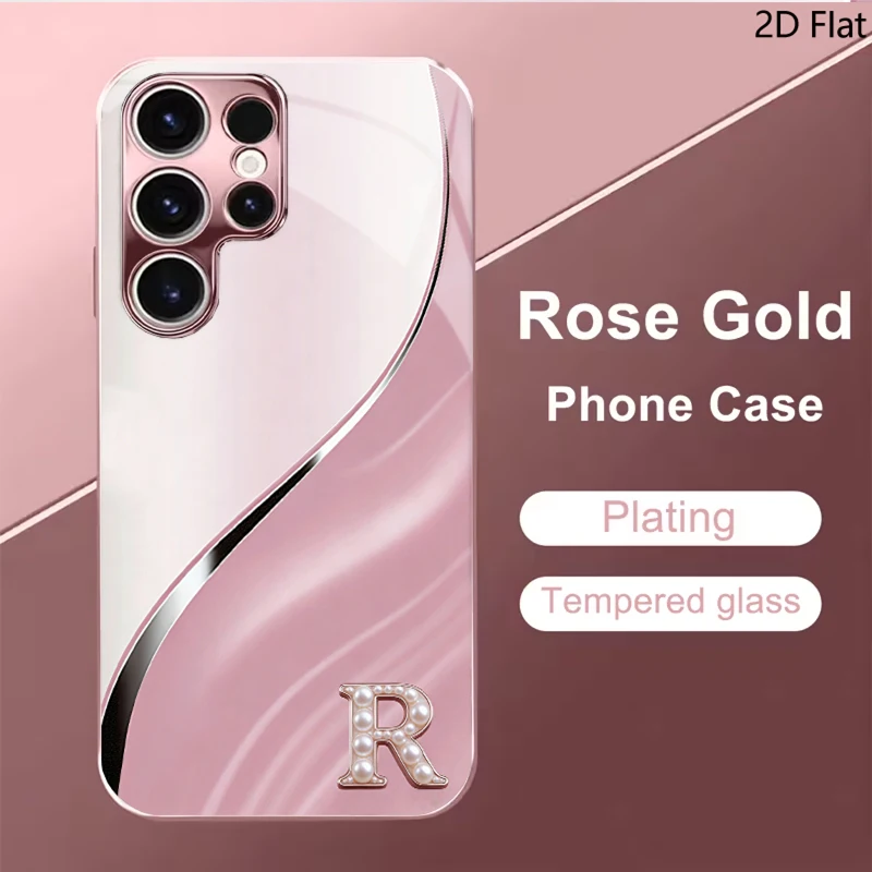 letter R For Samsung Galaxy S24 S25 S26Ultra S23 S22 S21PLUSFE A55 A54 A52 A35 A15 Phone Cover Shockproof Protective Back Cover