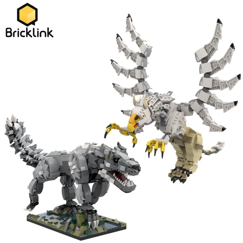 

Bricklink Ideas Norse Mythology Series Devourer of the Sun Fenrir Giant Wolf and Gryphon Griffin Building Blocks Kid Toys Gift