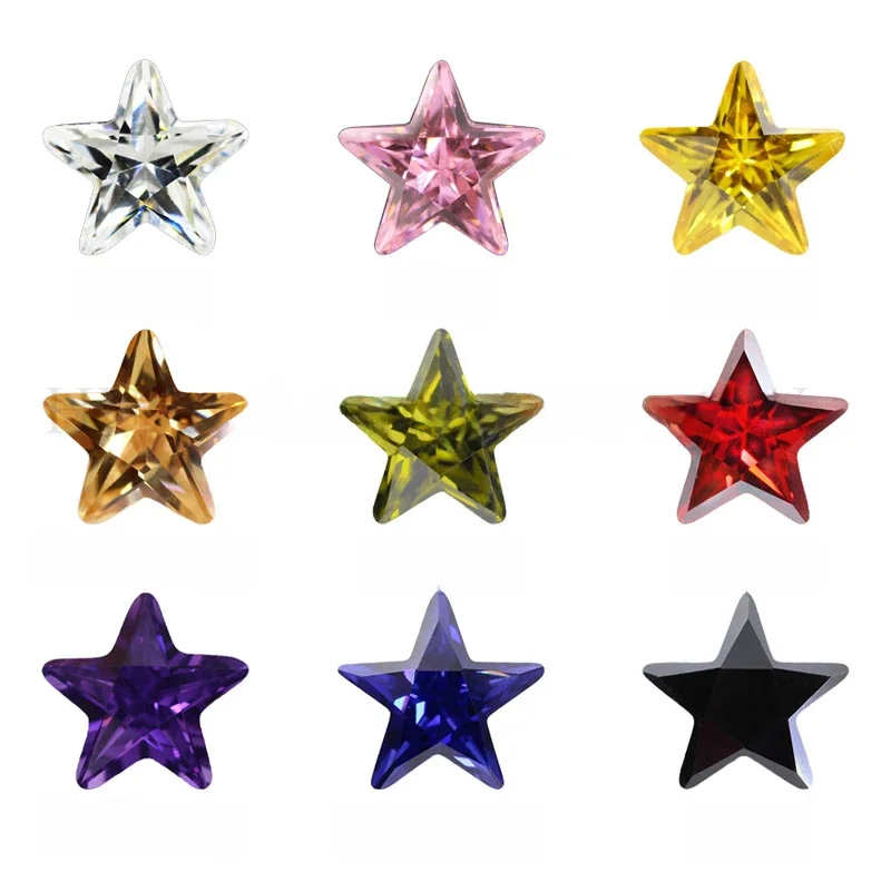 3X3MM ~ 10X10MM Stervorm 5A Kwaliteit Verschillende Kleur Zirconia Kraal Stenen Ronde Cut losse CZ Synthetische Edelstenen - afbeelding 2