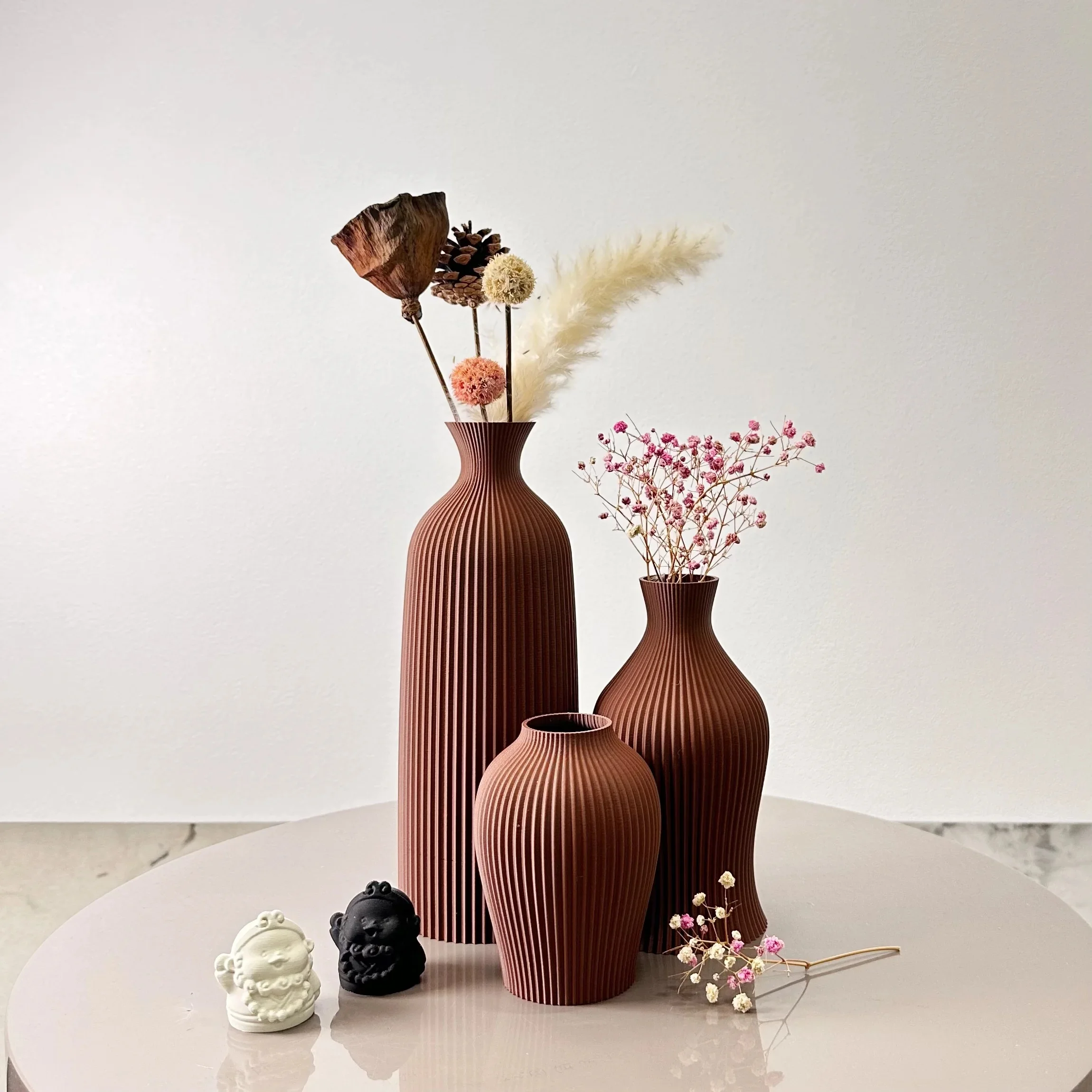 3-teiliges Set künstlerischer dekorativer Vasen, elegante Vasendekoration, Trockenvase-Ornamente für Heimdekoration, Ornamente, Büro-Vasen-Ornamente, Weihnachtsgeschenke