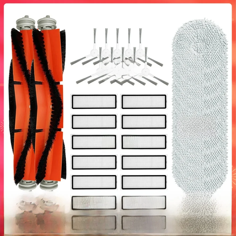 Accessoires pour aspirateur robot Xiaomi S10 + / S10 Plus/B105, brosse latérale à rouleau, filtre Hepa, chiffon de vadrouille, pièces de rechange