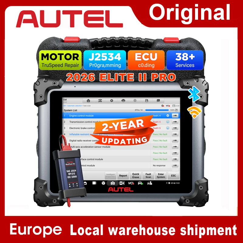 Autel MaxiSys Elite II PRO Scanner de diagnostic Outil de programmation et de codage J2534 Mise à jour 2 ans 38+ fonctions de réinitialisation Test actif CANFD DoIP Auto