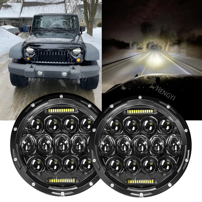7 Inch Led Headlight Round H6024 Led Headlight For Jeep Wrangler JK JKU TJ LJ CJ Compatible With Chevy Ford and Mazda Miata etc