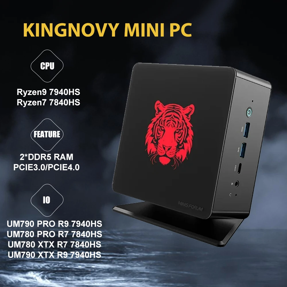 MINISFORUM UM890 UM880 PRO Mini PC AMD Ryzen 9 8945HS 7 8845HS 7940HS 64GB 1TB SSD Gaming Computer 2x USB4(PD|8K)/2*HDMI Wifi6