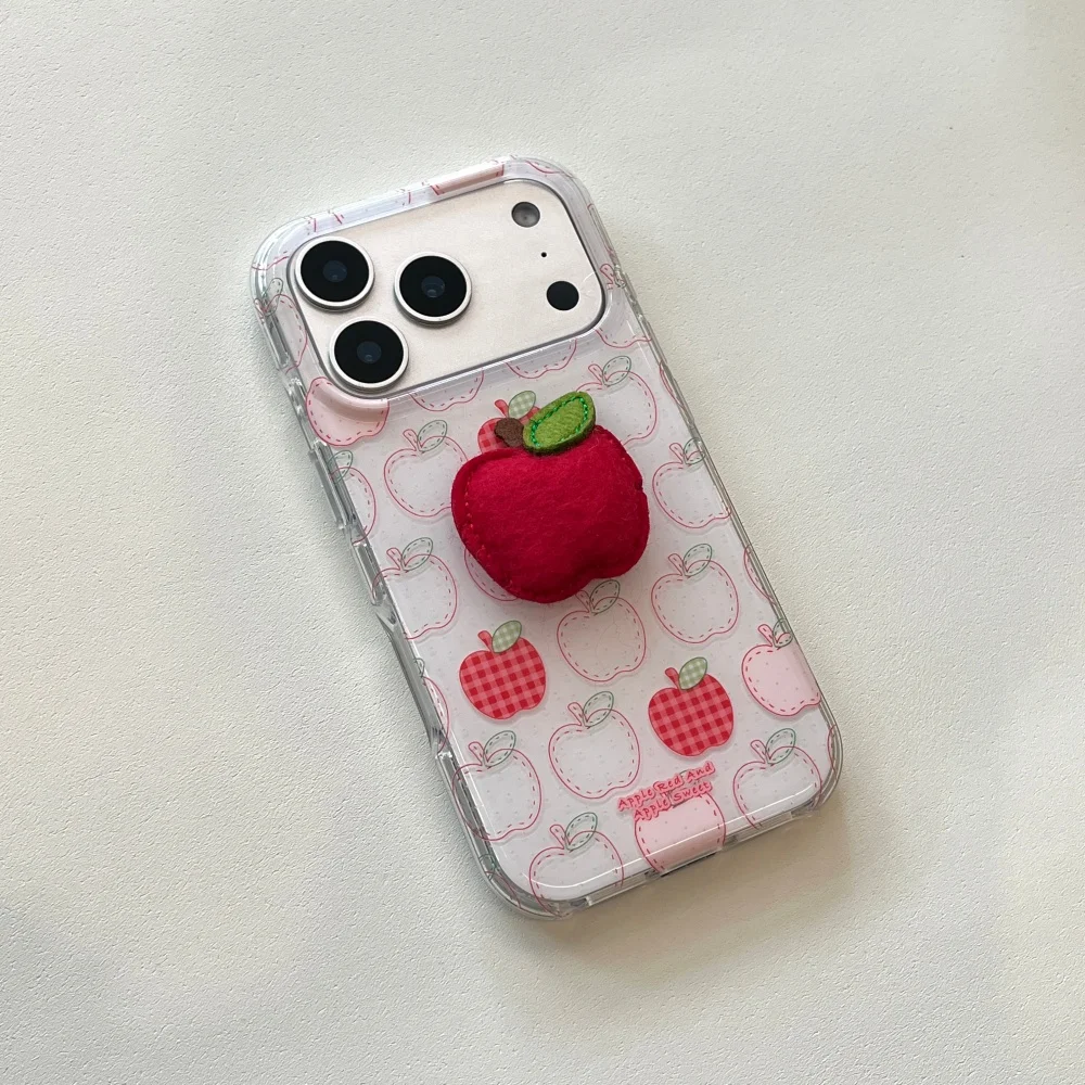 

Cute line red Apple mobile phone case, suitable for iPhone 16/Pro15/14/17 ProMax, Korean INS cute new shockproof protective case