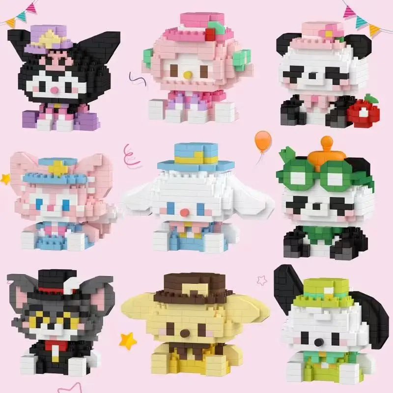 New Arrival Kawaii Pet Cat Series Mmodel małe klocki edukacyjne ozdoby montażowe zabawki urodzinowe dla dzieci