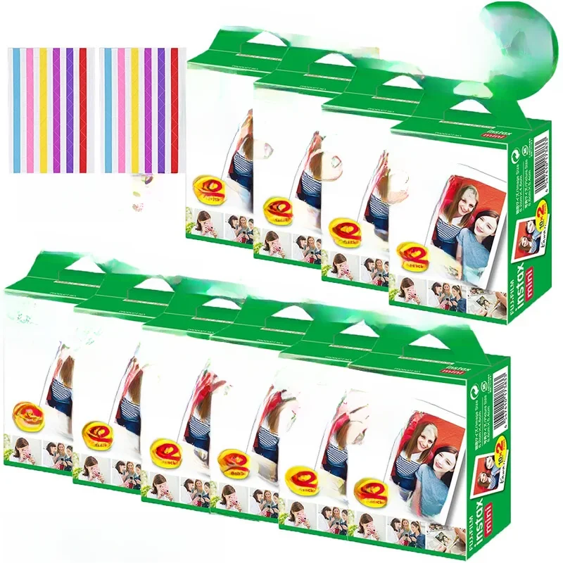 10-200 arkuszy Fuji Fujifilm Instax Mini 12 Film White Edge Photo Paper Camera do Instant Mini 119 8 7s 25 Camera Link Printer — zdjęcie 2