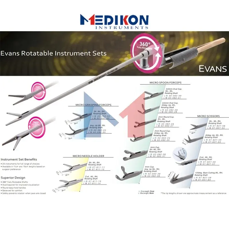 14 Stuks Duitse Bajonet Axiale Handgreep Endoscopie Craniale Chirurgie Draaibaar Instrument Zet Microchirurgie Neurochirurgie Schaar