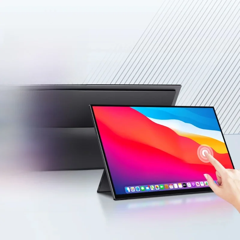VCHANCE-Moniteur portable à écran tactile avec batterie, 15.6 pouces, 72% sRGB, 300Nit, support pour ordinateur portable, Mac, Xbox, PS5, Switch