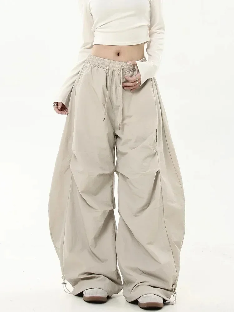 HOUZHOU Oversized Geborstelde Vrouwen Broek Vintage Geplooide Wijde Pijpen Broek Warme Winter Baggy Zwarte Broek Harajuku Casual Joggers - afbeelding 2