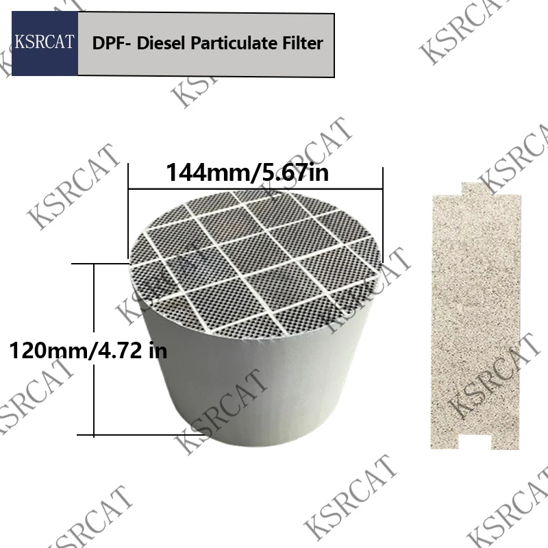 Hochleistungs-Dieselpartikelfilter mit 144 x 120 mm Siliziumkarbid und DPF-Wabenkern, langlebiger Diesel-Partikelfilter zur Abgasemissionssteuerung