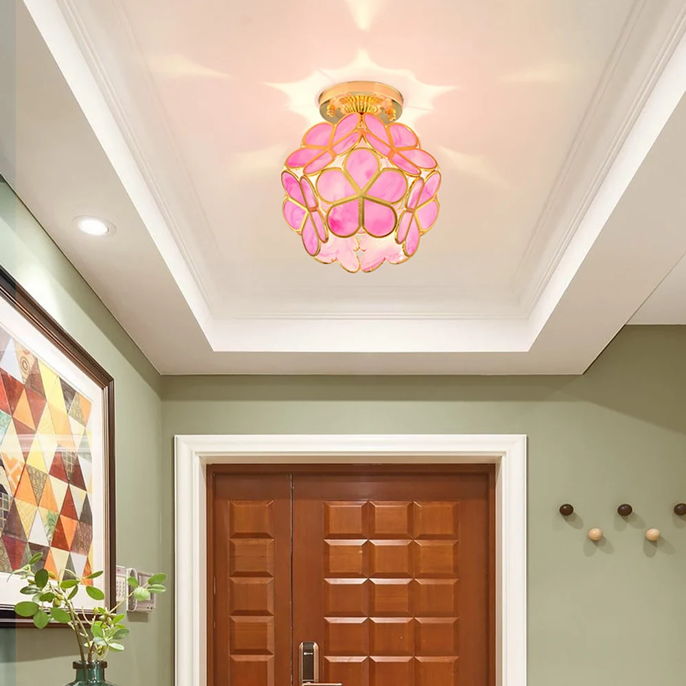 Crystal Petal Ceiling Light Modern Aisle Porch Balcony LED Lamps for Bedroom Living Room Corridor Balcony Nodic Lights