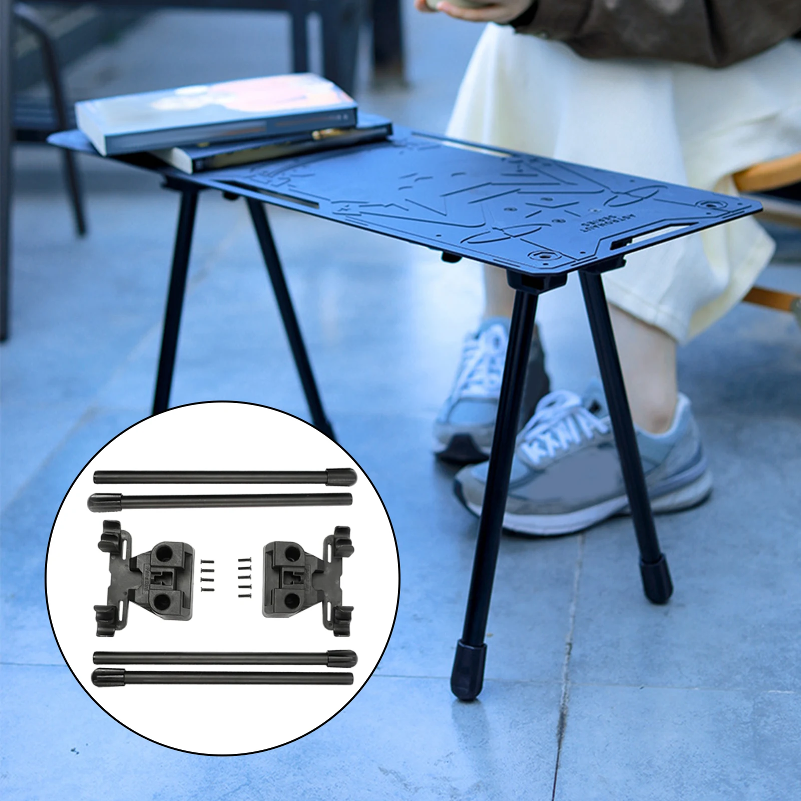 1 Pair of Camping Table Skateboard Foot with Screw Board Fixture DIY Modified Table Foot Folding Table Leg DIY Bench Leg BBQ