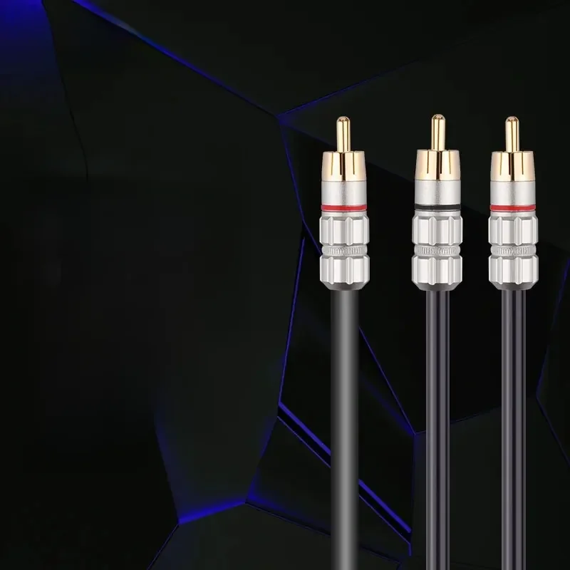 YYTCG RCA adaptateur en Y 1 RCA mâle à 2 RCA mâle séparateur en Y câble Audio stéréo numérique pour caisson de basses Home cinéma Hi-Fi-double bouclier