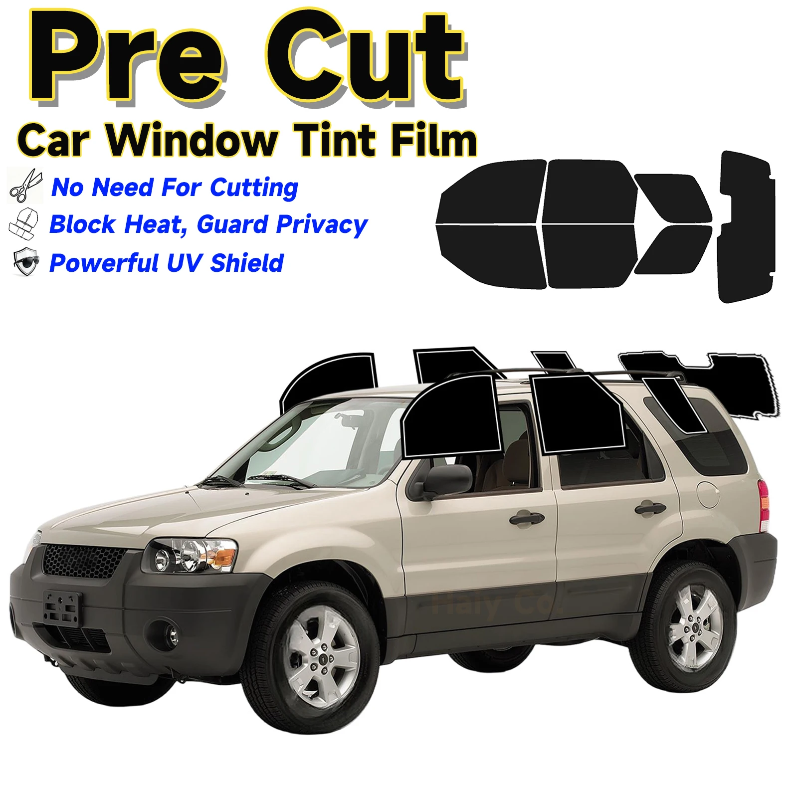 

Предварительно вырезанный оттенок окон автомобиля для Ford Escape 2001-2007, авто наклейка, блокировка солнца и ультрафиолета, тепло и блики, 2-слойная защитная пленка для окон, тент