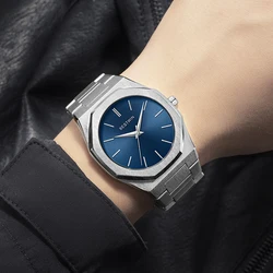 Original Top Brand All Black Stainless Steel Men's Wristwatch Classic Business Waterproof Japan Movement Quartz Watch For Men