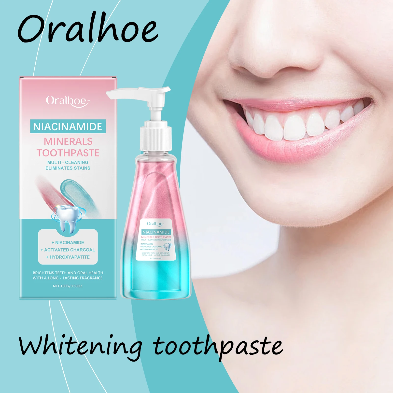 

Oralhoe Niacinamide Toothpaste Restore Teeth Luster Eliminate Bad Breaths Refreshing Oral Promote Dental Health Toothpaste