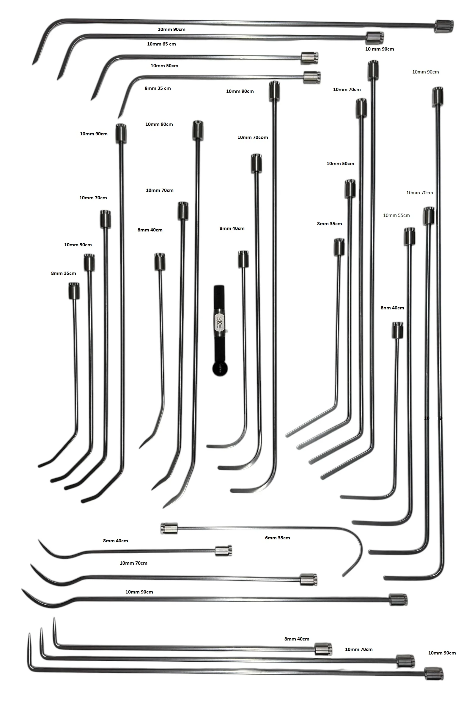 29 Pcs 360° Rotatable Paintless Dent Repair (PDR) Tools - Rust-Resistant Steel Dent Removal Rods Product Description: