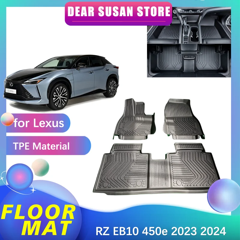 

Car Floor Mat for Lexus RZ EB10 450e 2023 2024 Parts Carpet Liner TPE Waterproof Full Custom Cover Space Foot Pad Rug Accessorie