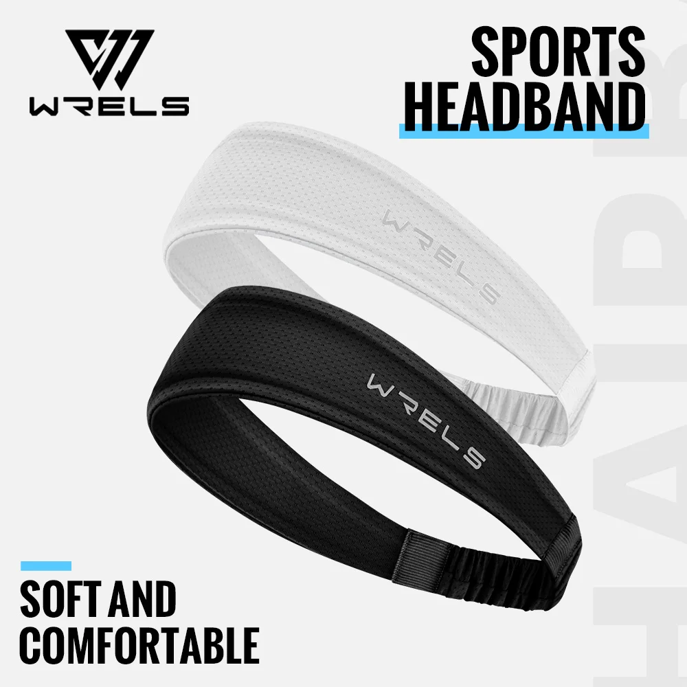 WRELS Fitness Headbands Ice Silk Workout Headband Cooling Forehead Wrap No-Slip Running Sweatband Moisture-wicking Hairband