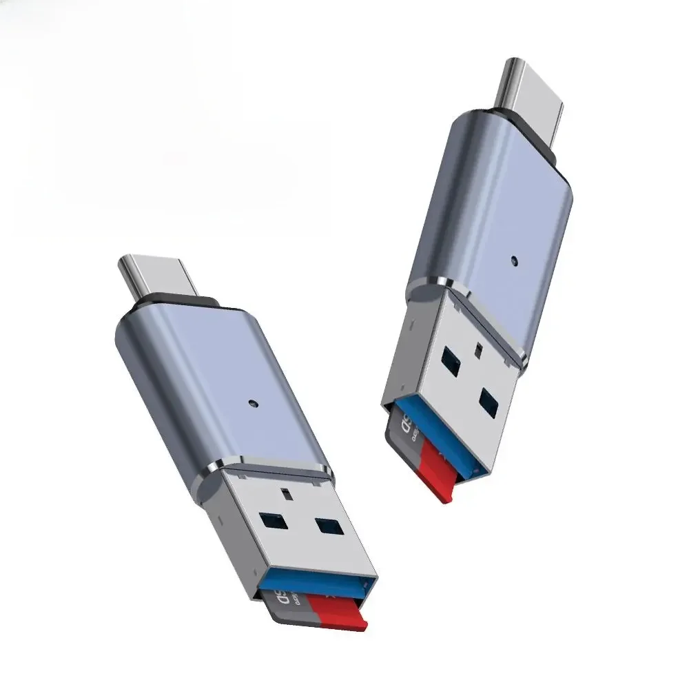 Lecteur de carte USB 3.0 Type C 2 en 1, haute vitesse, Micro SD/TF, adaptateur de lecture de cartes mémoire intelligent OTG pour ordinateur portable et tablette