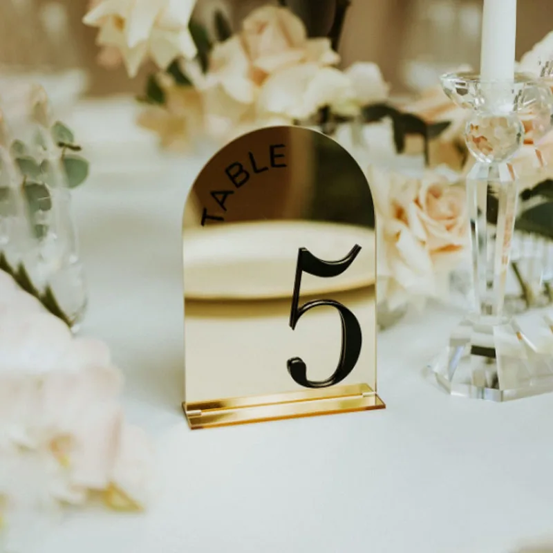 

Arched Table Number Wedding Gold Mirror Acrylic Signs 3D Number Wedding Table Numbers Acrylic Table Number Wedding Signage Decor