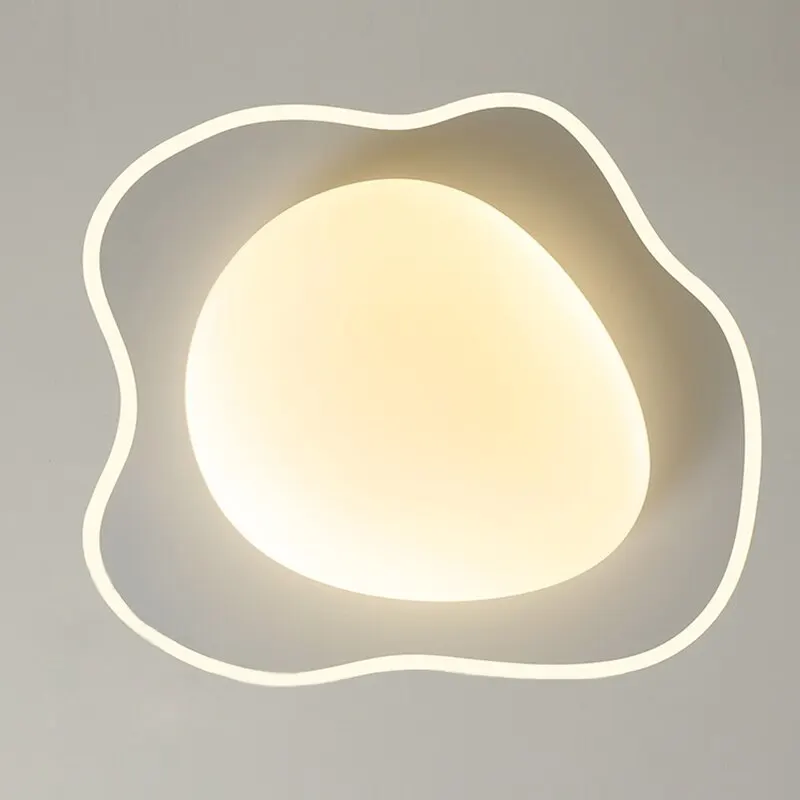 Plafonnier LED en Fer Blanc et Acrylique au Design Minimaliste Moderne, Luminaire de Plafond à Intensité Réglable, Idéal pour un Salon ou une Chambre à Coucher