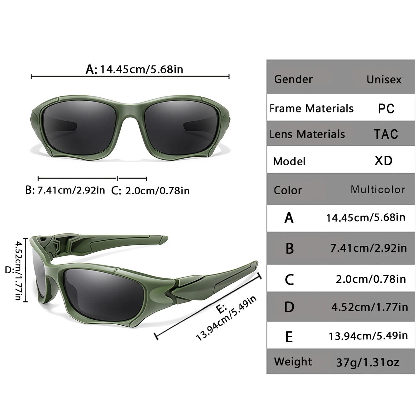 Classic Polarized Sunglasses for Men Women Camouflage Shades with UV Protection for Outdoor Driving Cycling Hiking Fishing