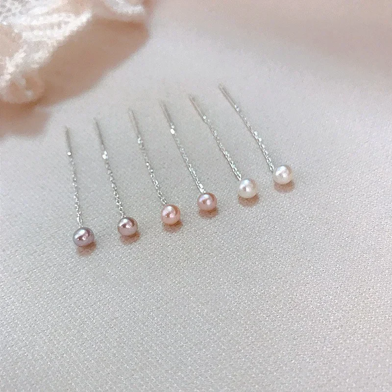 REETI 925 Sterling Silver Pearl Earring Chain Długie kolczyki z frędzlami dla kobiet Eleganckie prezenty — zdjęcie 2
