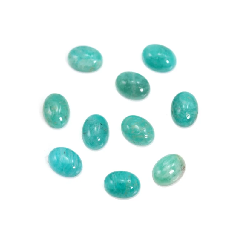 5pcs Peruvian Amazonite Cabochon CAB Oval Shape Genuine Natural Stone 3x5-13x18mm For Making Jewelry  Ring Earrings DIY Pendant