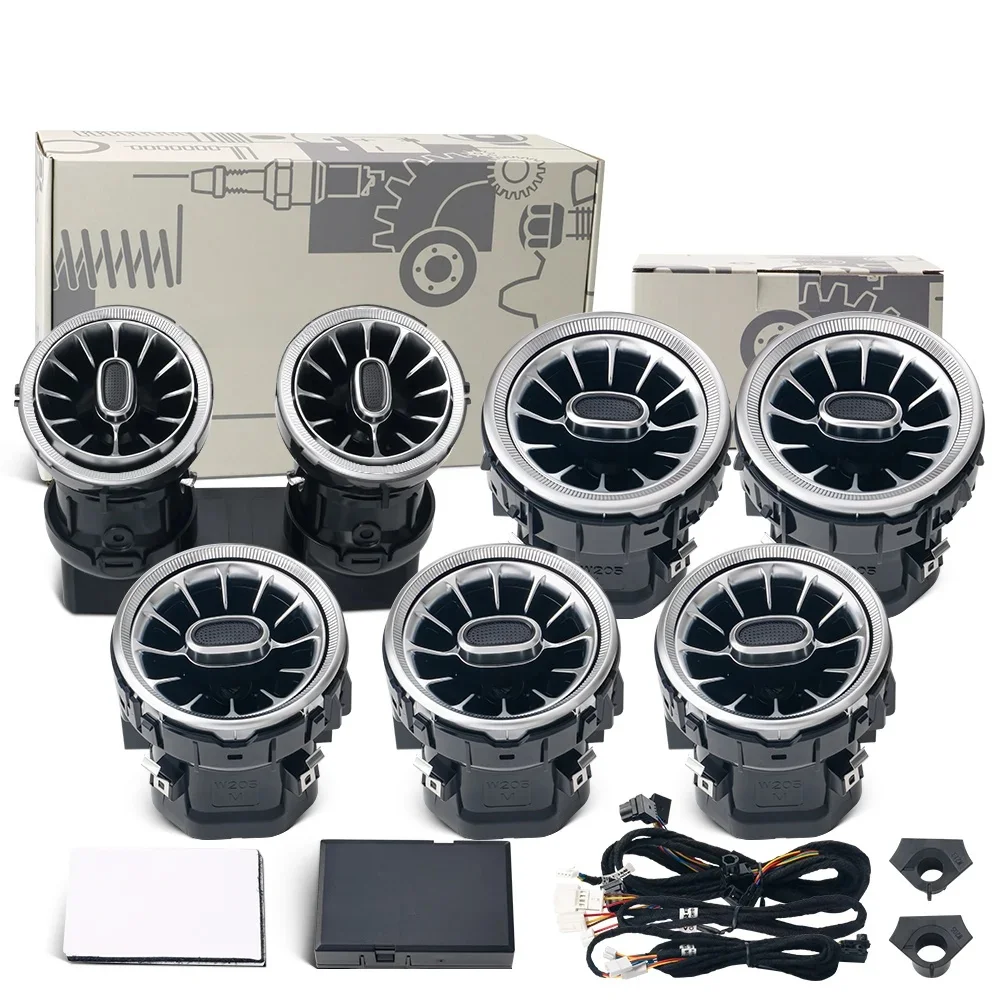 Voor Mercedes Benz W205 C-Klasse GLC X253 W213 E-Klasse W222 S-Klasse Ventilatieopeningen RGB Omgevingslicht Turbine Nozzle Decoratieve Verlichting - afbeelding 2