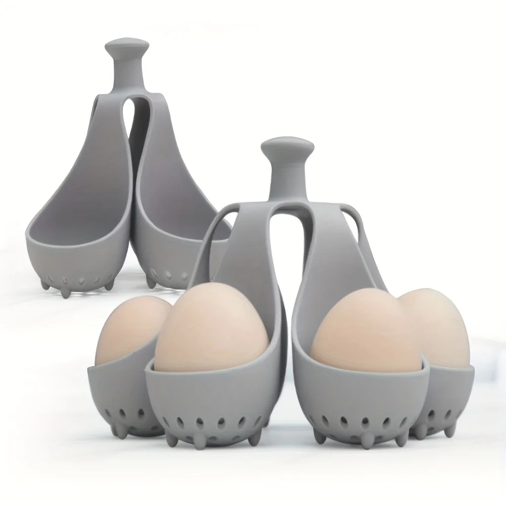 1 piece 4/6 head high-temperature resistant silicone egg steamer, suitable for cooking eggs for breakfast at home