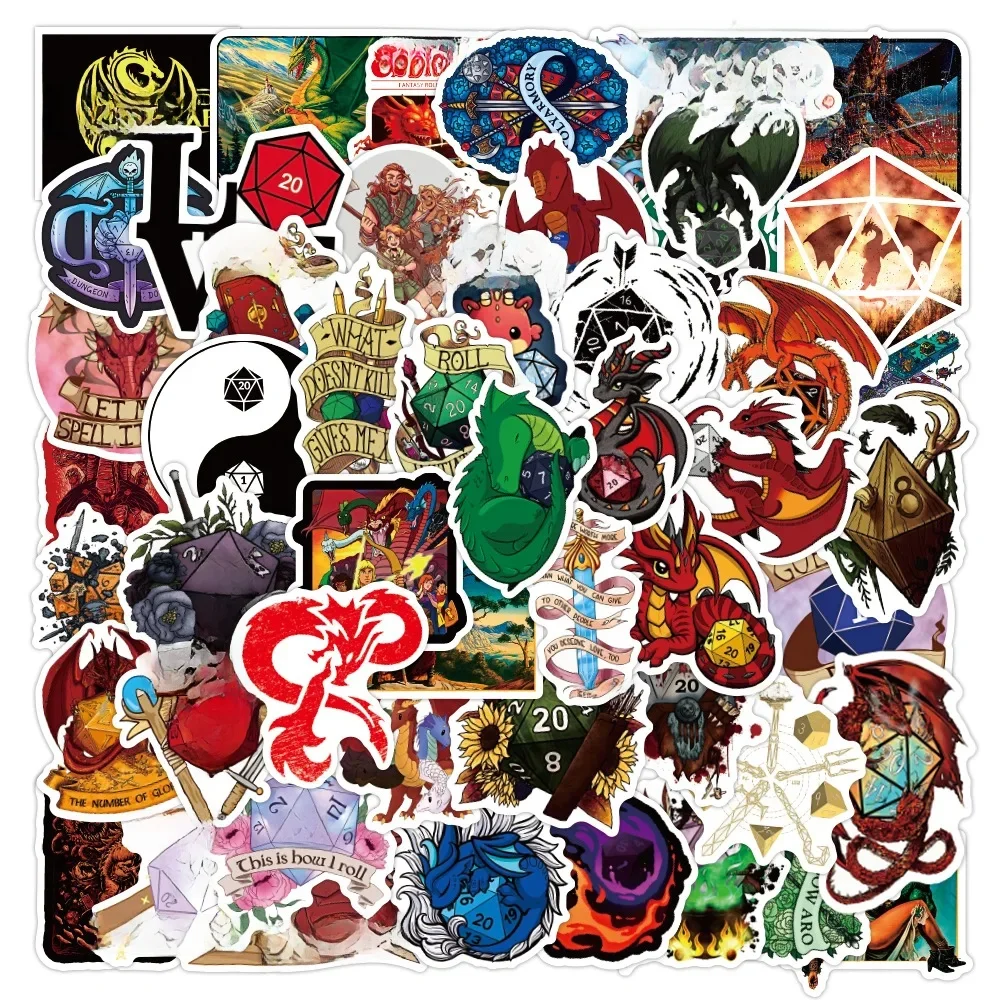 AliExpress GOGOTU 10/30/50/100PCS Dungeons & Dragons Stickers Cool Game Graffiti Sticker Scrapbook Luggage Laptop Guitar Car Bike Skateboard Toy