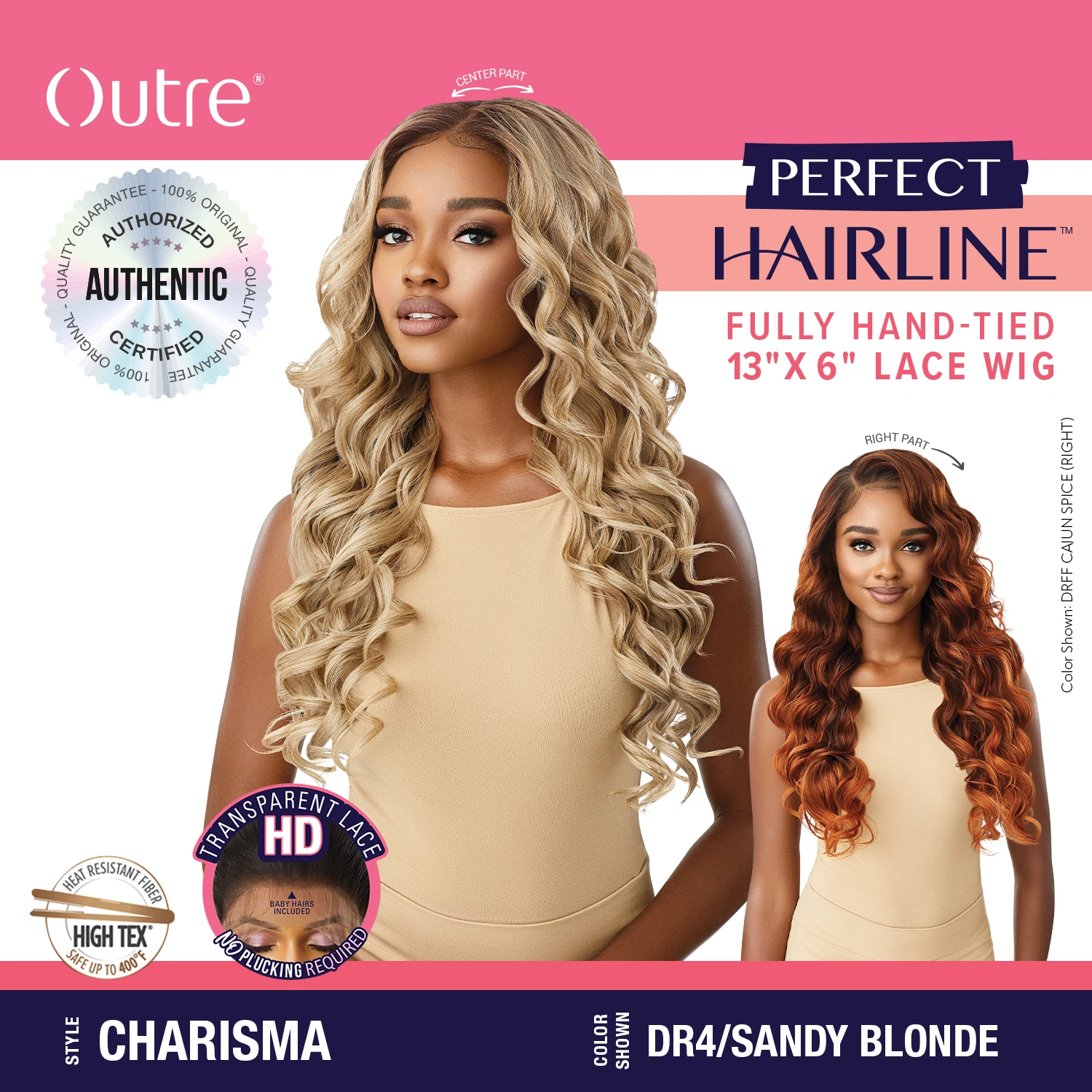 Outre Perfect Hairline Glueless HD Lace Front Wig Fully Hand-Tied 13X6 Lace Wig Charisma - Natural & Effortless Look