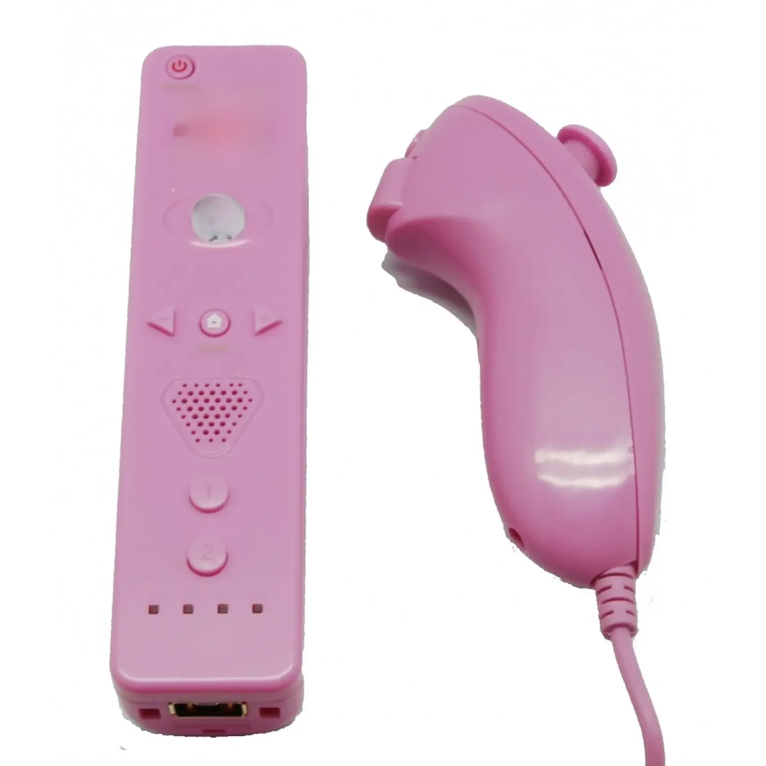 Pacote de controle remoto wii com wii motion plus + nunchuck compatível wii cor rosa
