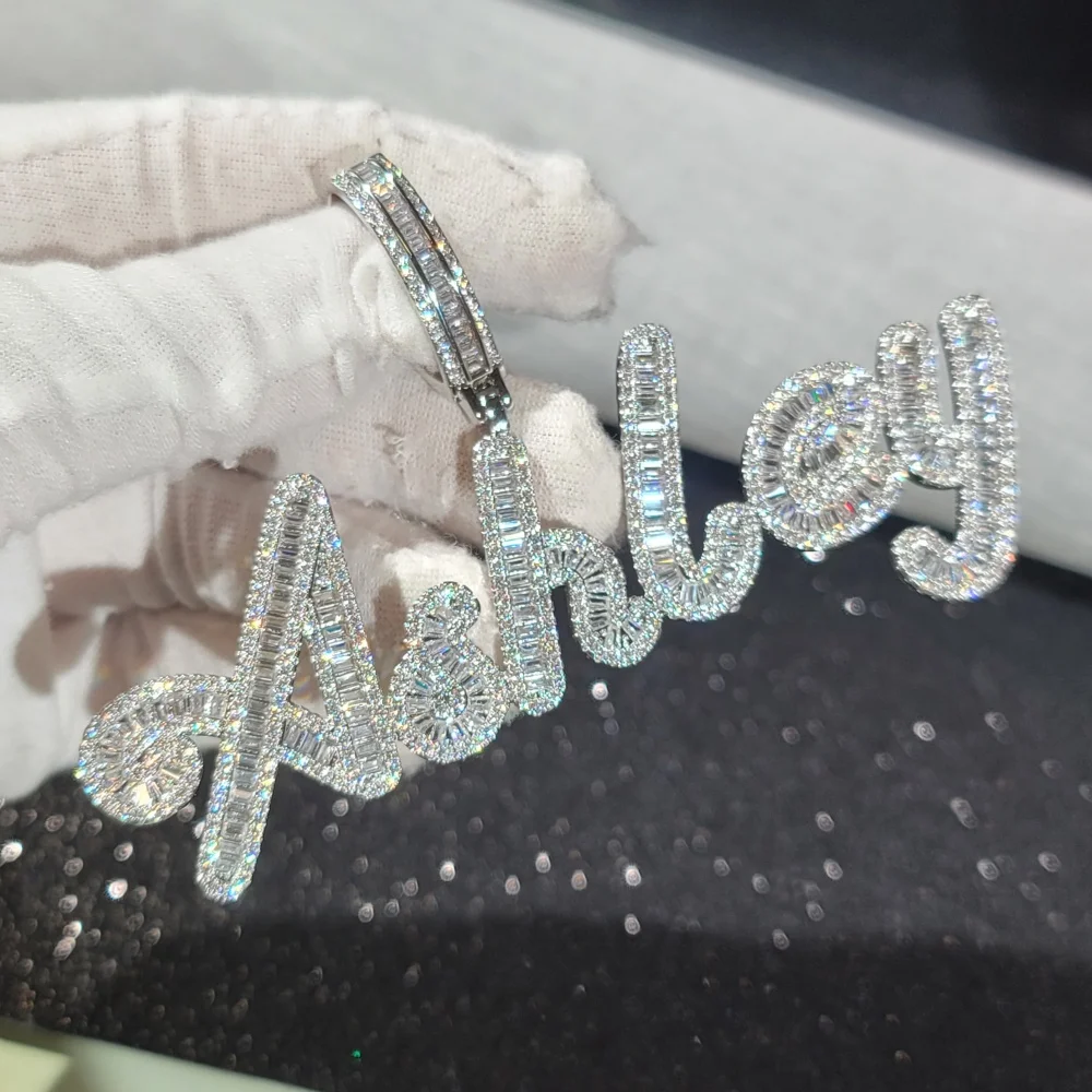 Custom Alphabets 26 A-Z Letter Necklace Customized Iced Out Two Rows Word Pendant Fashion Hip Hop Jewelry Gifts For Women Men