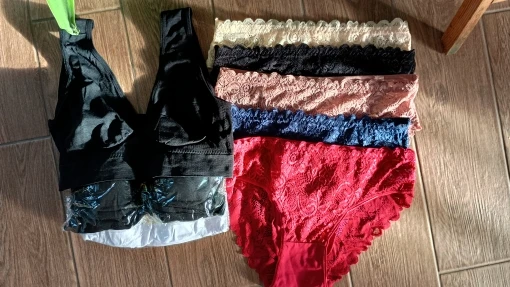 5PCS/Set Soli Color Cotton Panties Women's Lace Floral Embroidery Briefs Solid Color Sexy Female Underwear Lingerie photo review