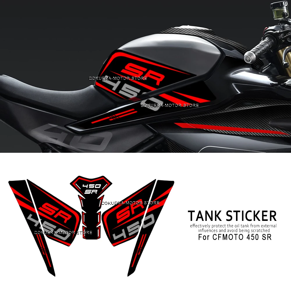 

3D Motorcycle Epoxy Resin Stickers For CFMOTO 450 SR Accessories Tank Pad Protection Fuel Tank Pad Stickers Decals