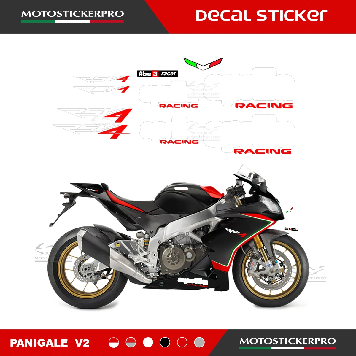 

For Aprilia RSV4 1000R RS V4 1100 Motorcycle Accessories Fairing Sticker Full Vehicle Waterproof Sticker Kit