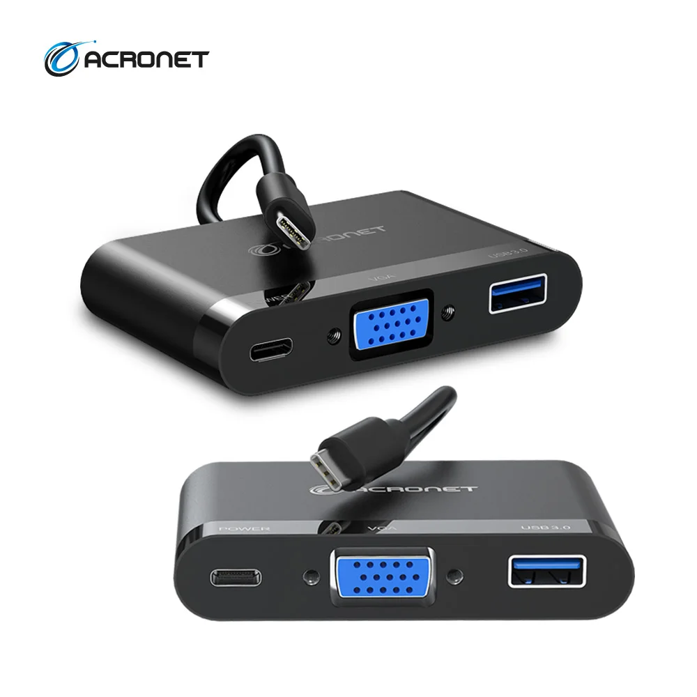 ACRONET USB Type C Multi Hub, C to VGA Converter, VDK-UC22