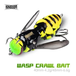 Kingdom Wasp Fishing Bait 4.2g 6.6g 40mm 48mm Bionic Insect Floating Fishing Lure Hard Artificial Baits Bass Carp Pike Fishing