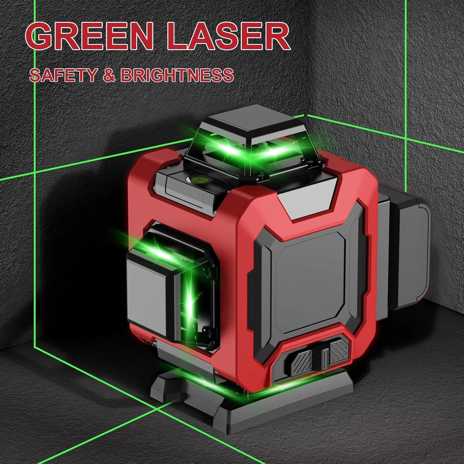 مستوى ليزر احترافي 4D 16 خط 360 °   أداة تسوية خط الشعاع الأخضر لمستويات الليزر ذاتية التسوية مع حامل ثلاثي القوائم