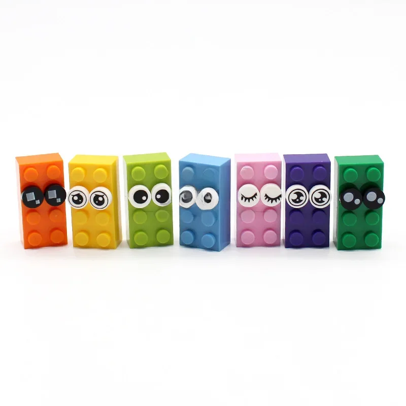 Blocs de construction Moc carrelage rond 1x1 2x2 avec Mini impression d'oeil 98138 briques à monter soi-même classique Compatible 4150 14569 Figure assemble